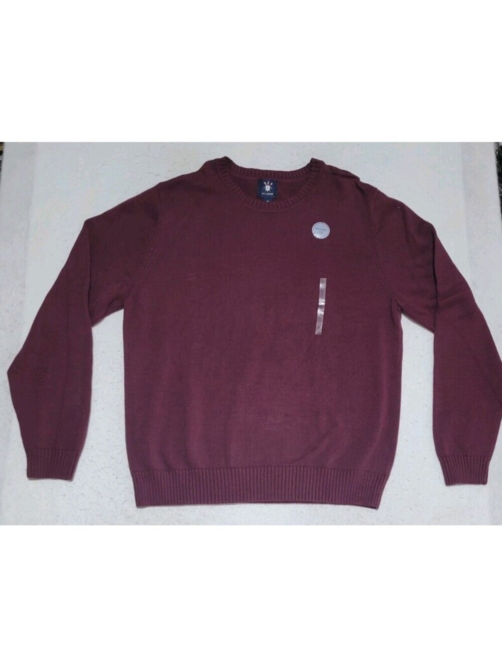 Ivy Crew Relaxed Fit Maroon Pullover Sweater Mens XL 100% Cotton NWT